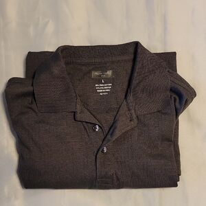 L Pronto Uomo Charcoal Polo Shirt, Like New